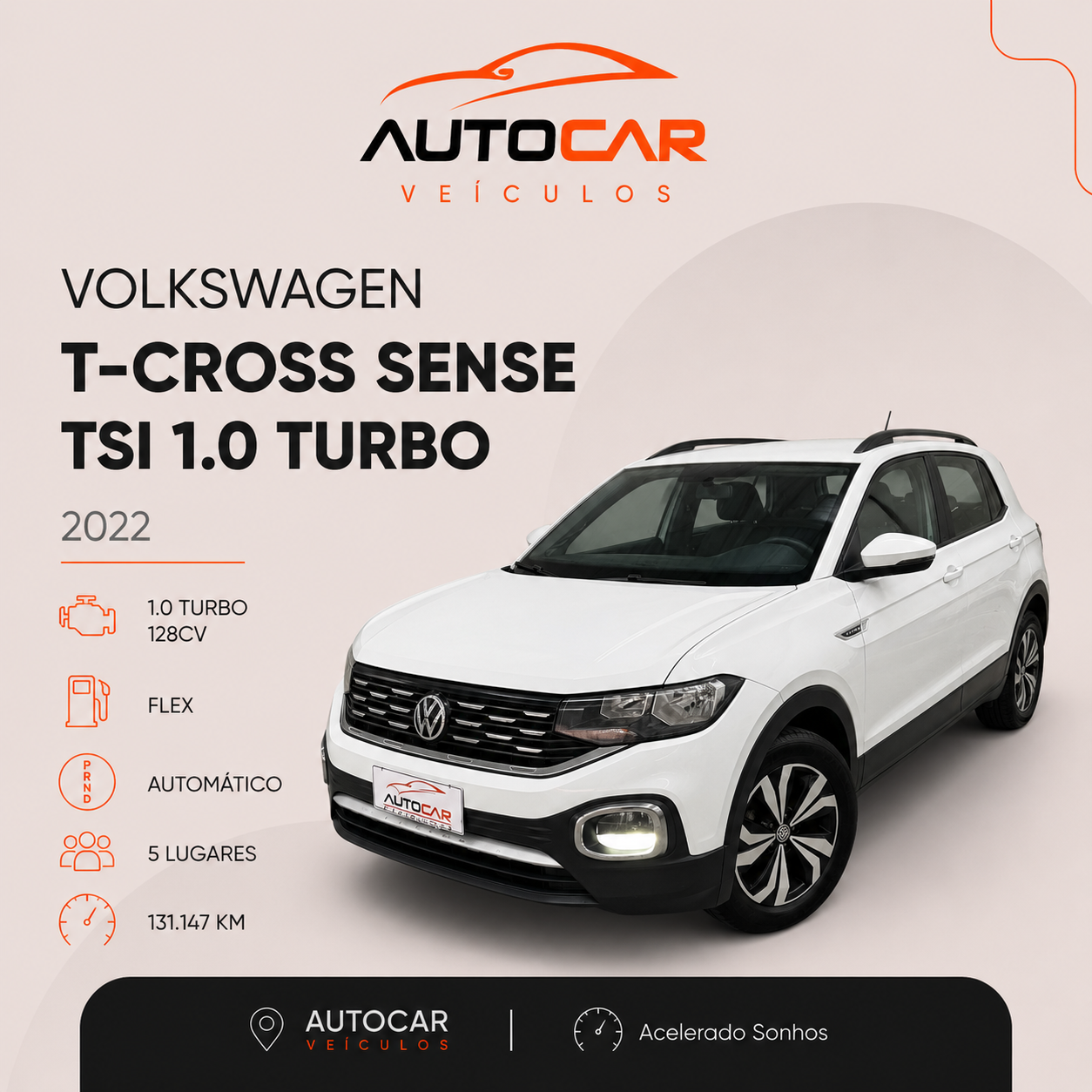 VOLKSWAGEN  Volkswagen T-Cross Sense 1.0 TSI Automático